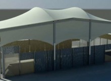 Toldo grande con estructura moderna