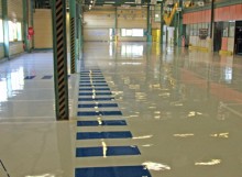 Suelo brillante en un taller